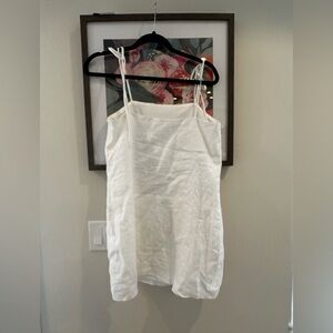 White linen dress